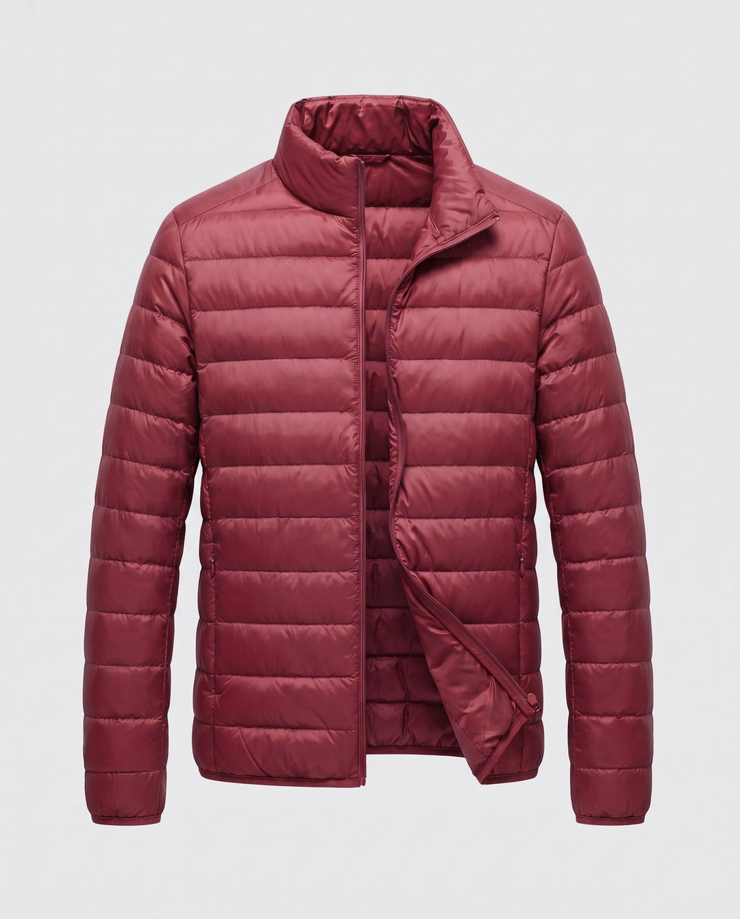 Men's ultralight quilted jacket in minimal design with heat-insulating synthetic filling