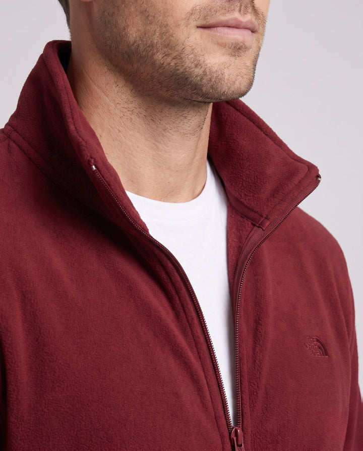 Men's Warm Fleece Training Jacket with Stand Collar, Full Zip and Logo Embroidery