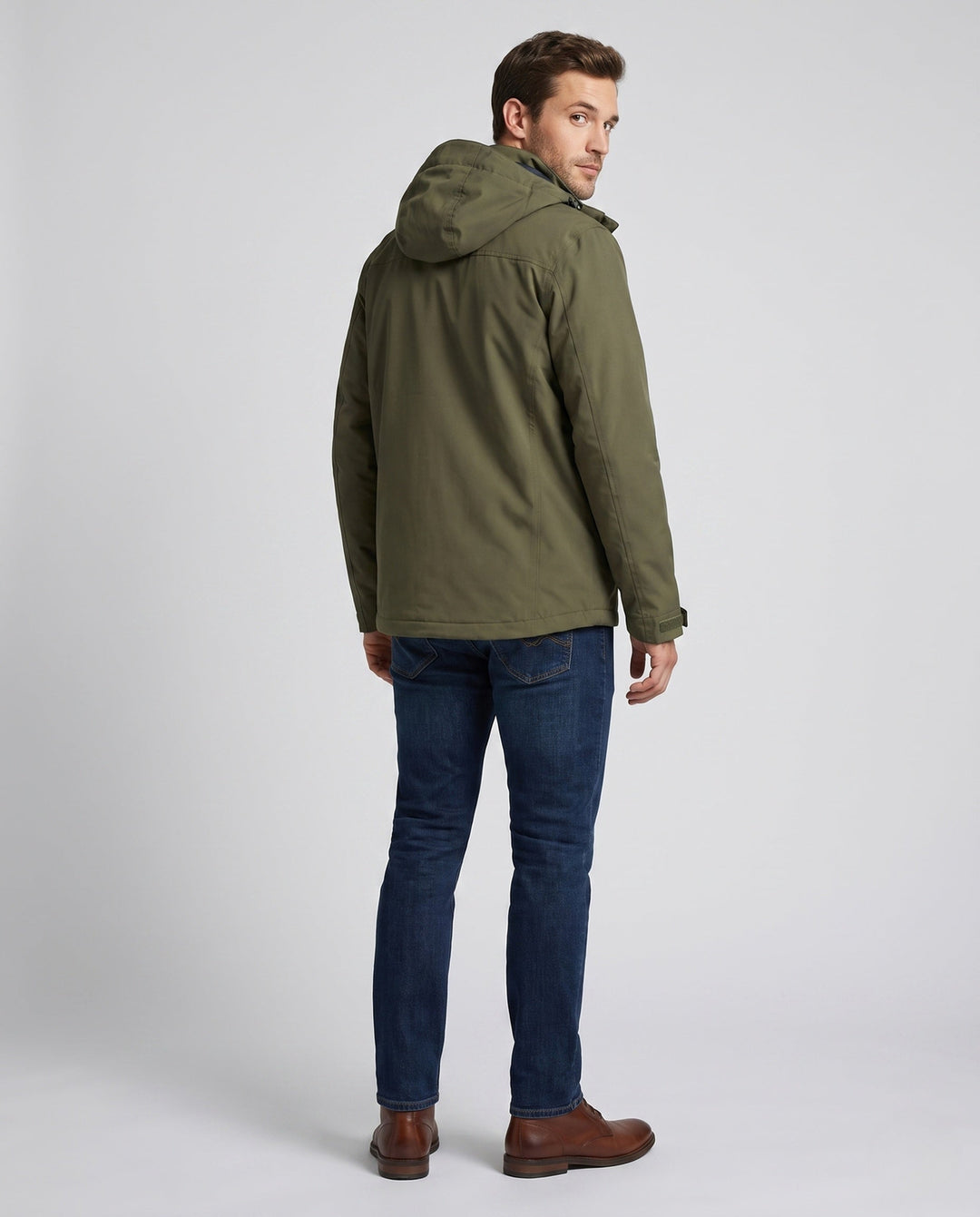 Men's Breathable Lightweight Outdoor Jacket with Hood, Mesh Inner Lining and Multiple Pockets Hudson & Parker