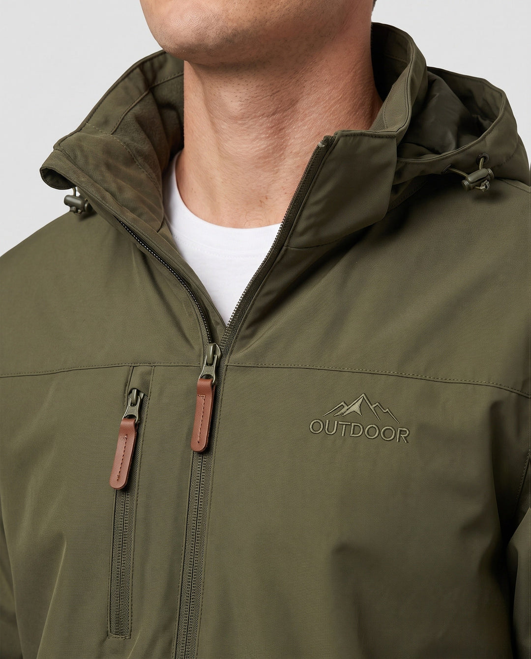 Men's Breathable Lightweight Outdoor Jacket with Hood, Mesh Inner Lining and Multiple Pockets Hudson & Parker