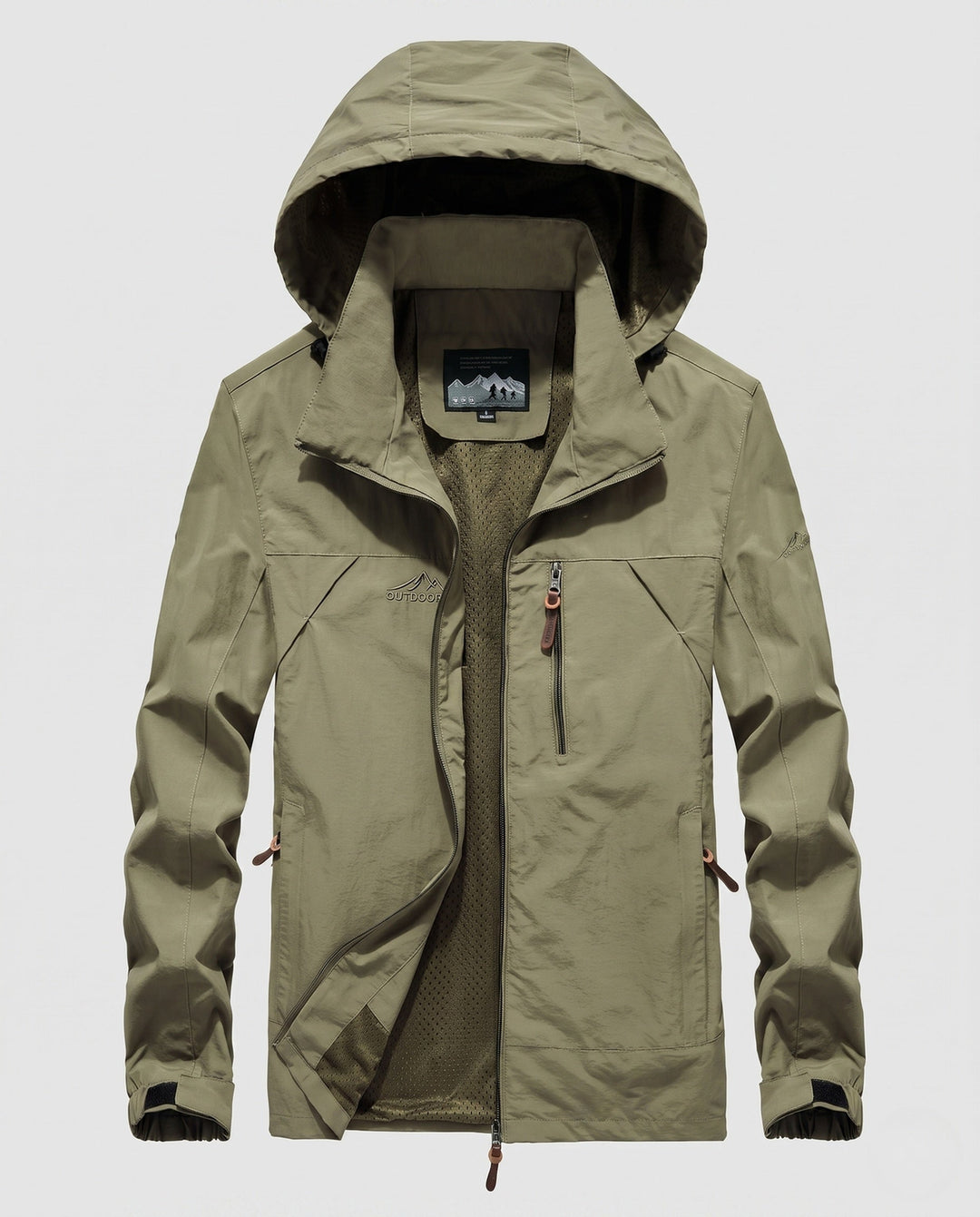 Men's Breathable Lightweight Outdoor Jacket with Hood, Mesh Inner Lining and Multiple Pockets Hudson & Parker