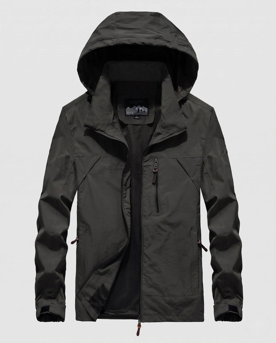 Men's Breathable Lightweight Outdoor Jacket with Hood, Mesh Inner Lining and Multiple Pockets Hudson & Parker
