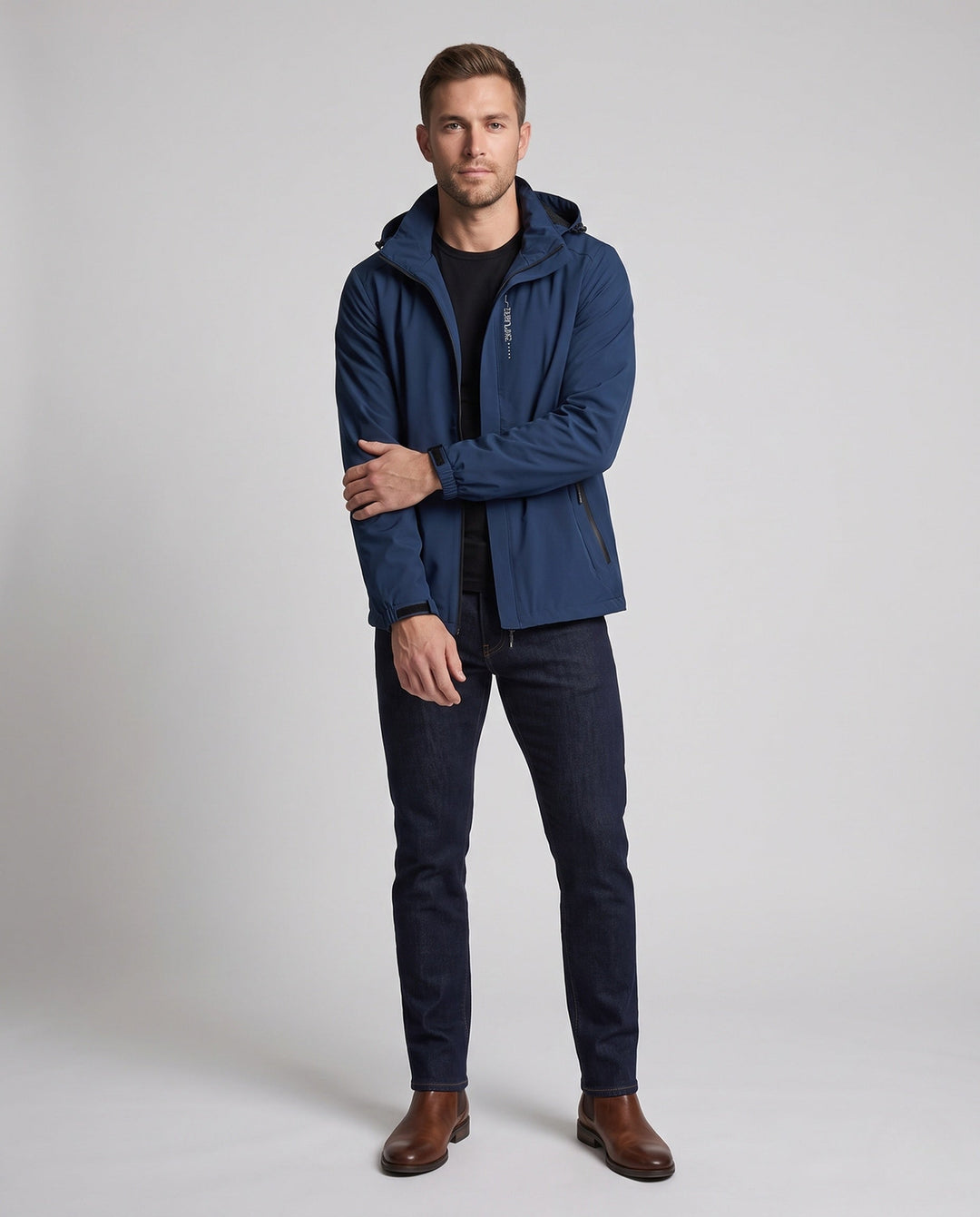 Men's Breathable Lightweight Wind and Rain Jacket Hudson & Parker