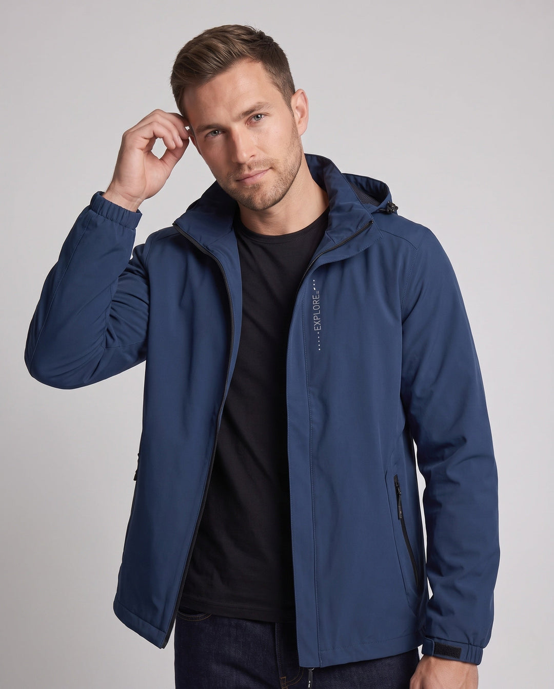 Men's Breathable Lightweight Wind and Rain Jacket Hudson & Parker