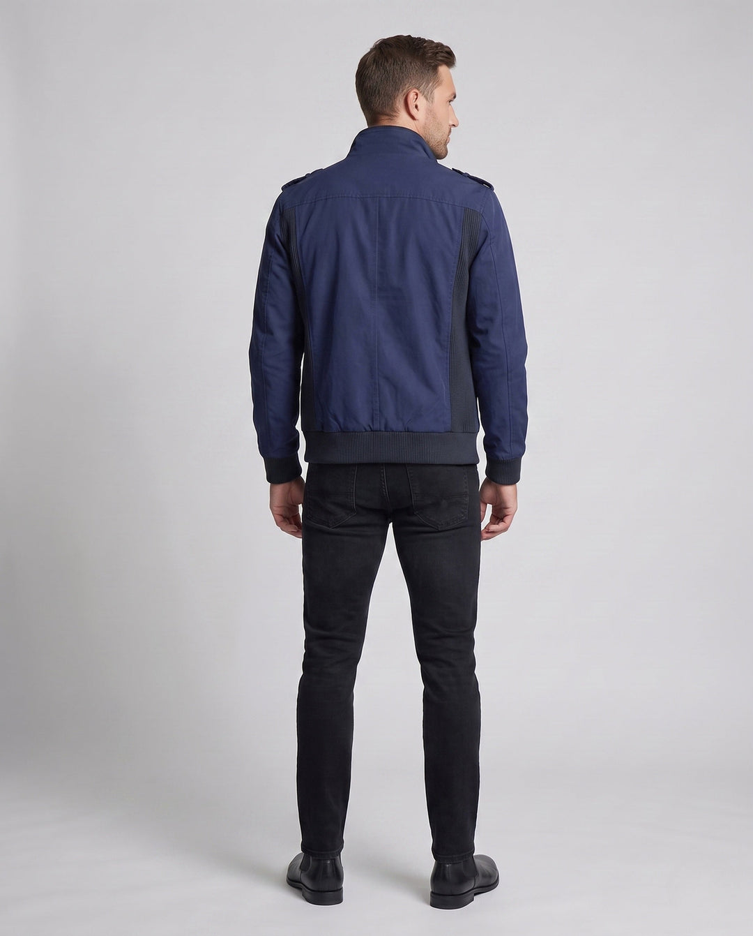 Men's Utility Style Canvas Field Jacket with Epaulettes, Zipper, and Ribbed Cuffs Hudson & Parker