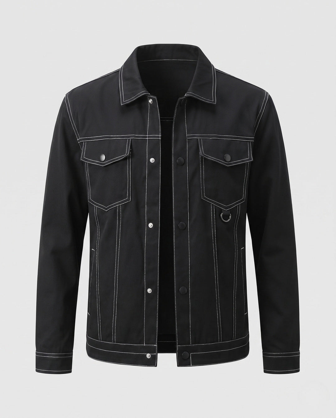 Men's canvas jeans jacket with contrast stitching, snap front and chest pockets Hudson & Parker