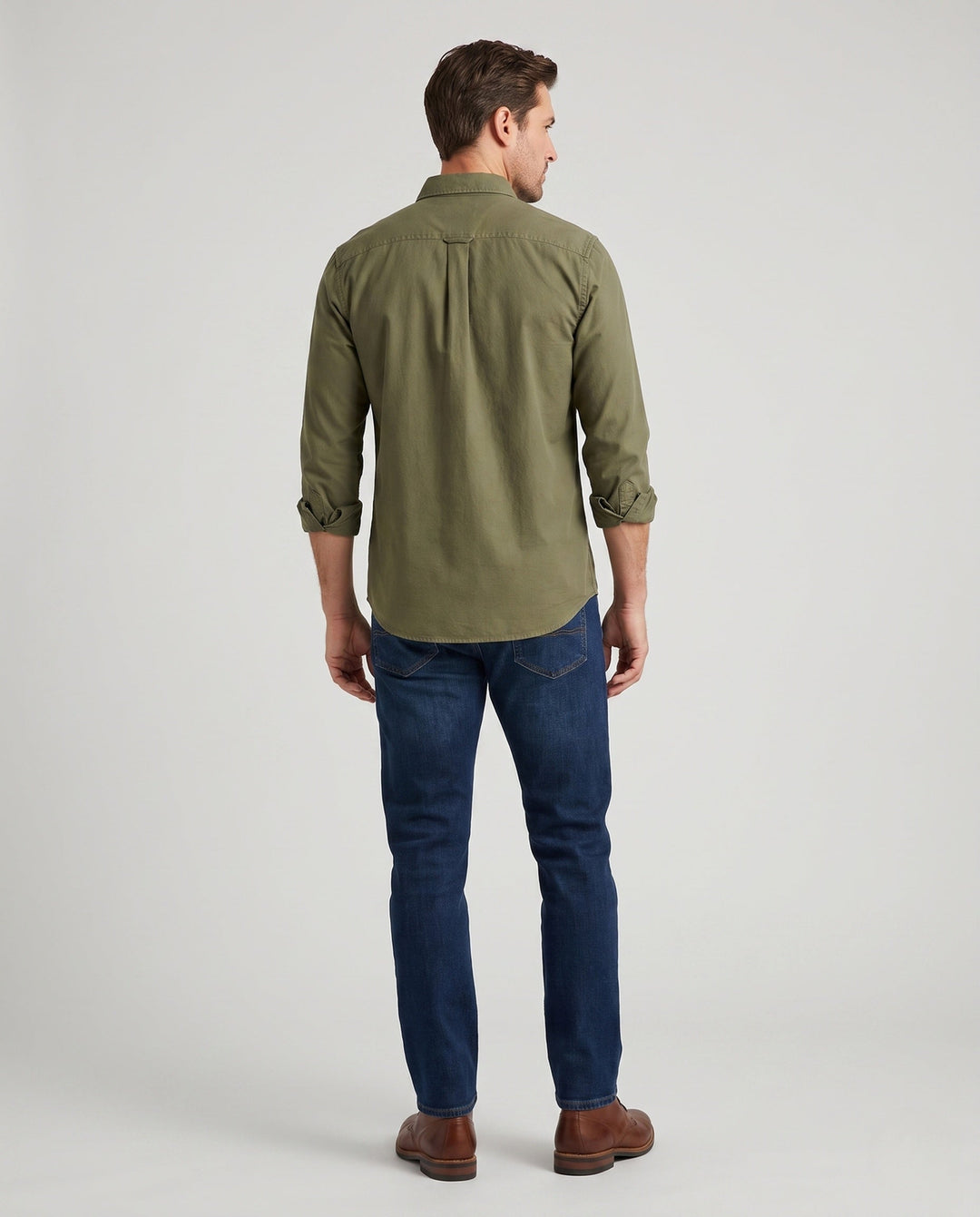 Men's Canvas Utility Overshirt with Chest Patch Pockets and Casual Shirt Collar Hudson & Parker
