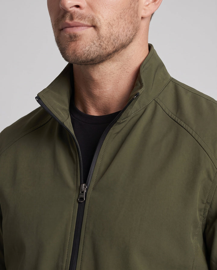 Men's Casual Canvas Blouson with Stand Collar, Zip Pockets and Warming Fleece Lining Hudson & Parker
