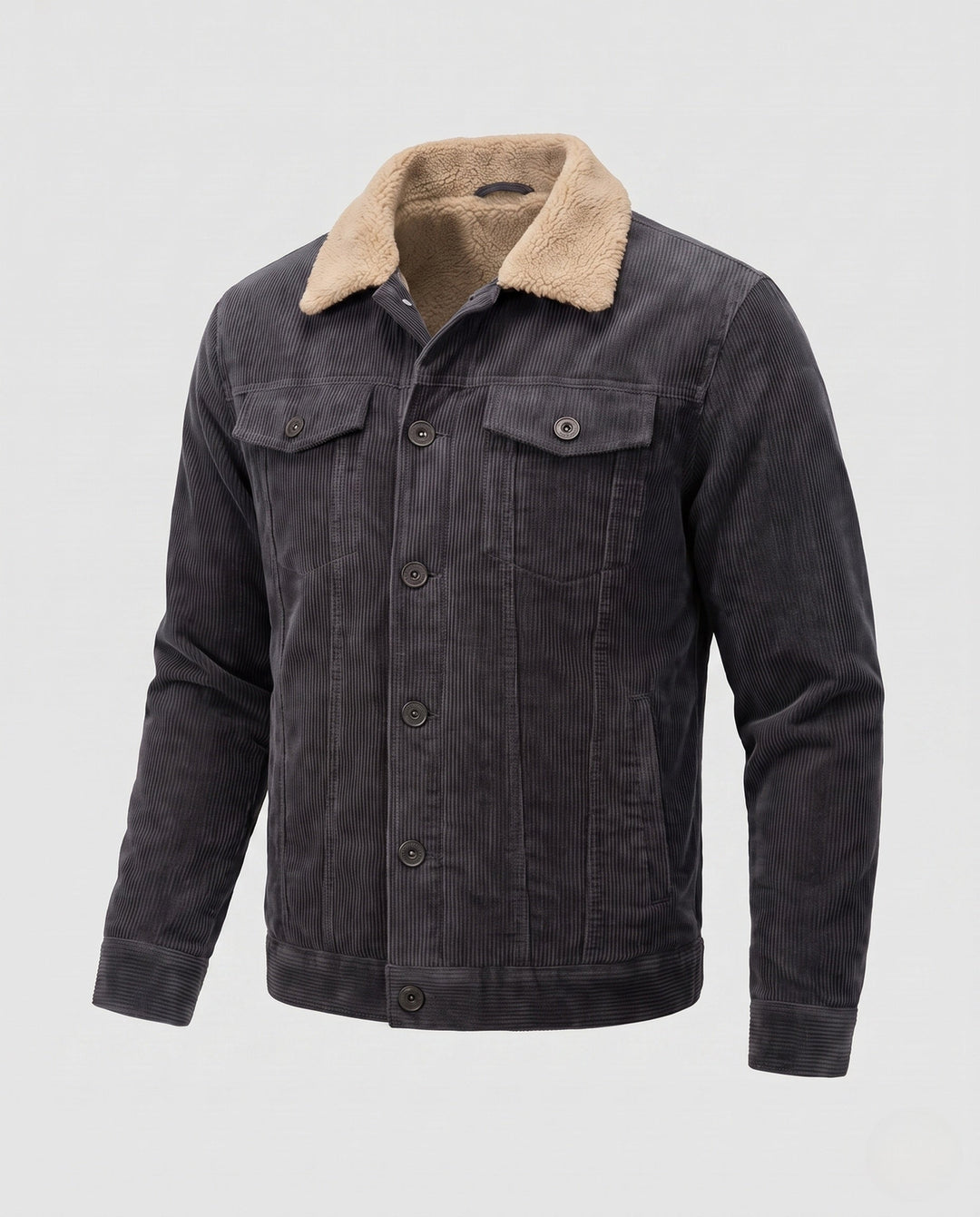 Men's cord jacket with full Sherpa lining and lapel collar Hudson & Parker