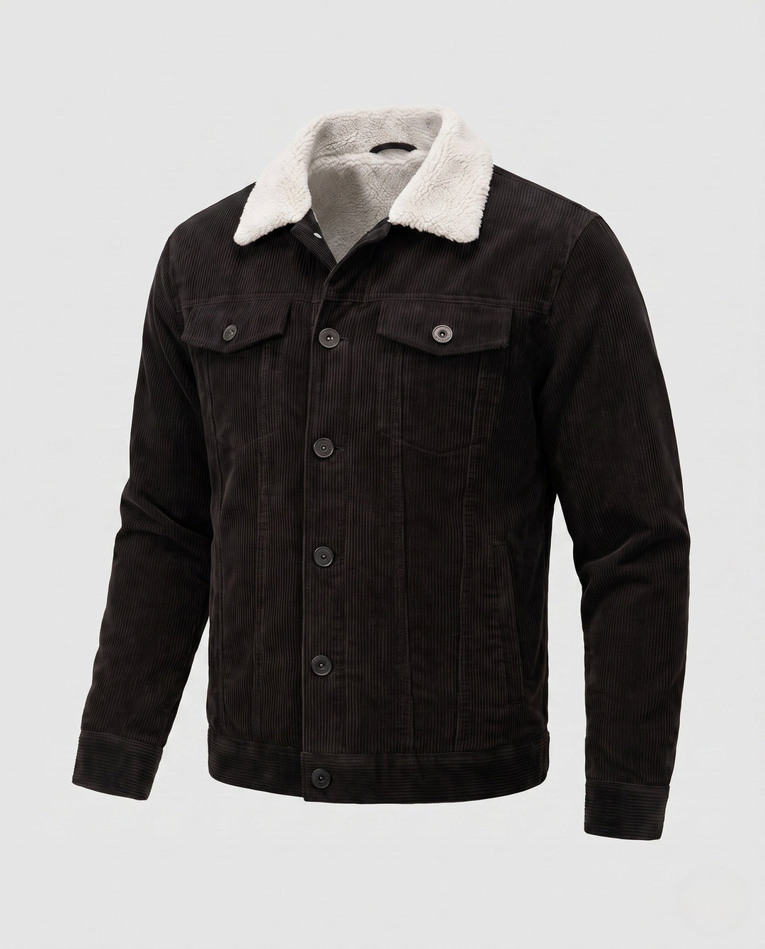 Men's cord jacket with full Sherpa lining and lapel collar Hudson & Parker