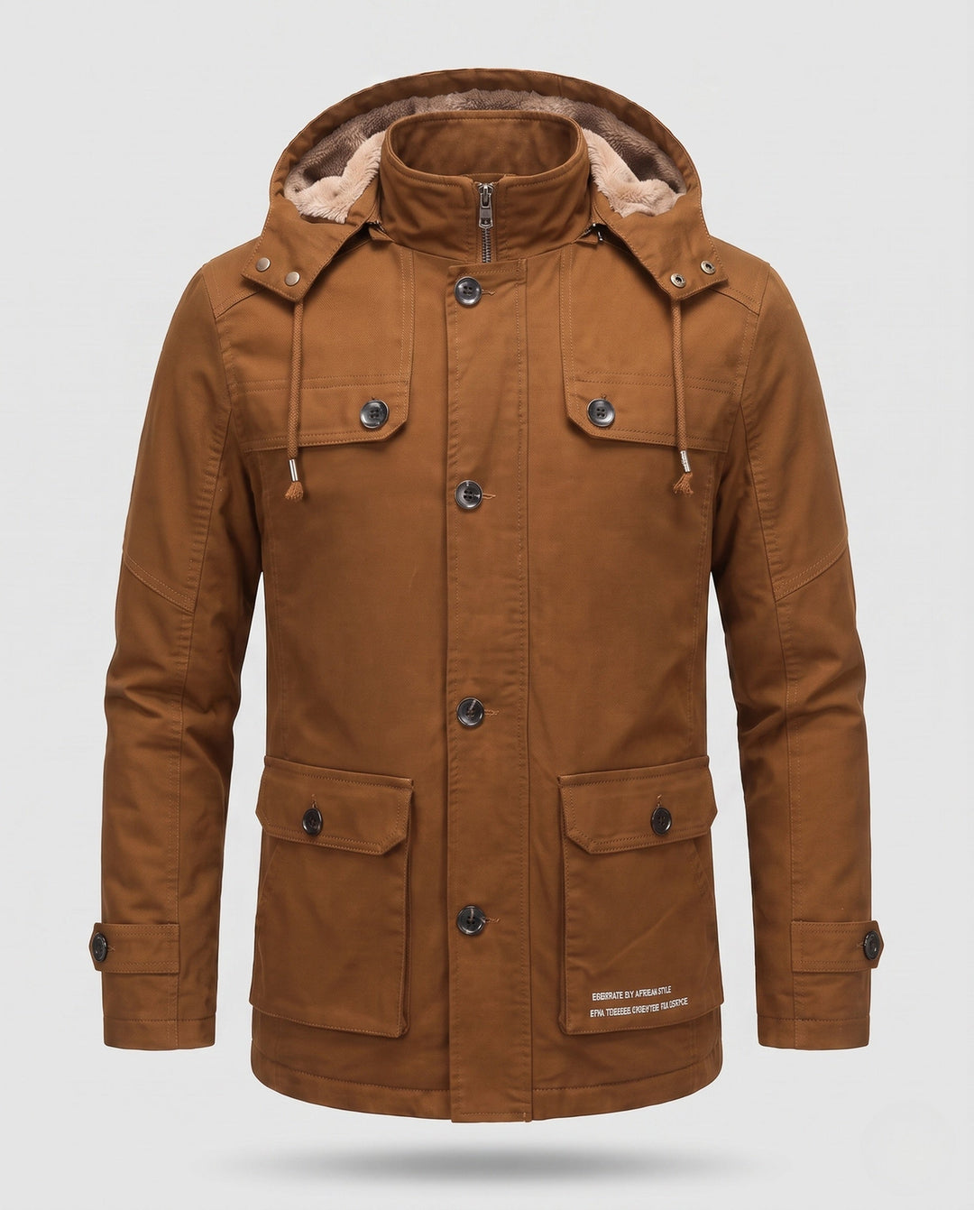 Men's field parka with sherpa-lined hood and multifunctional utility pockets Hudson & Parker