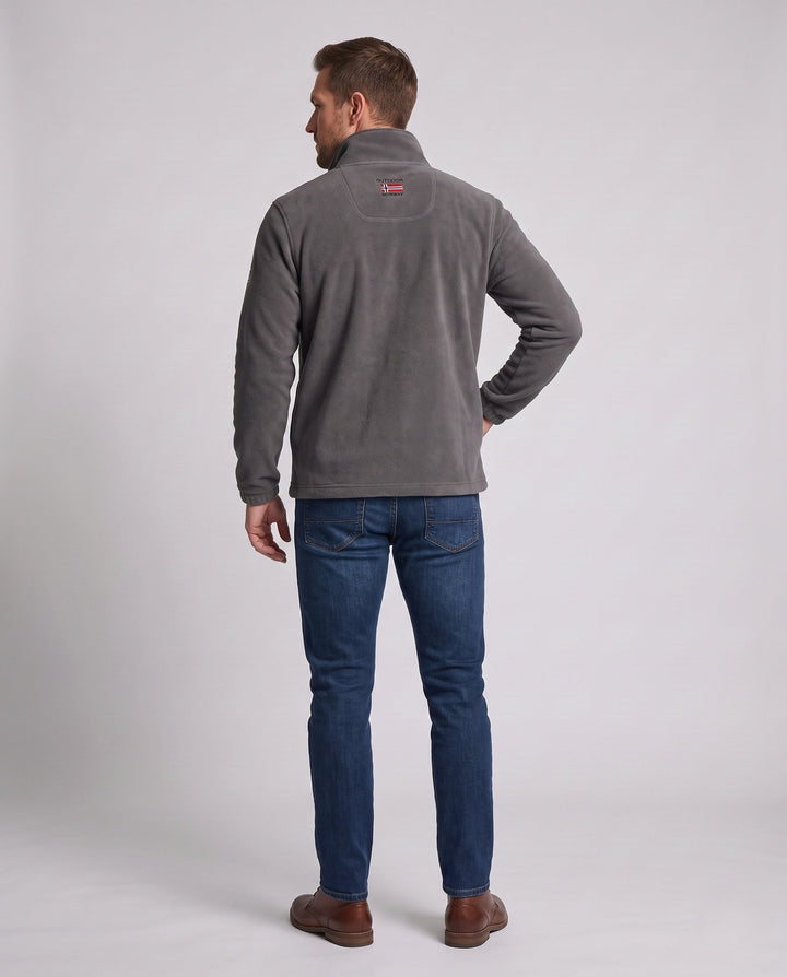 Men's fleece jacket with all-over teddy lining, high collar and zip pockets Hudson & Parker