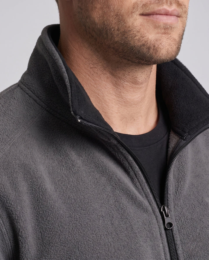 Men's fleece jacket with all-over teddy lining, high collar and zip pockets Hudson & Parker