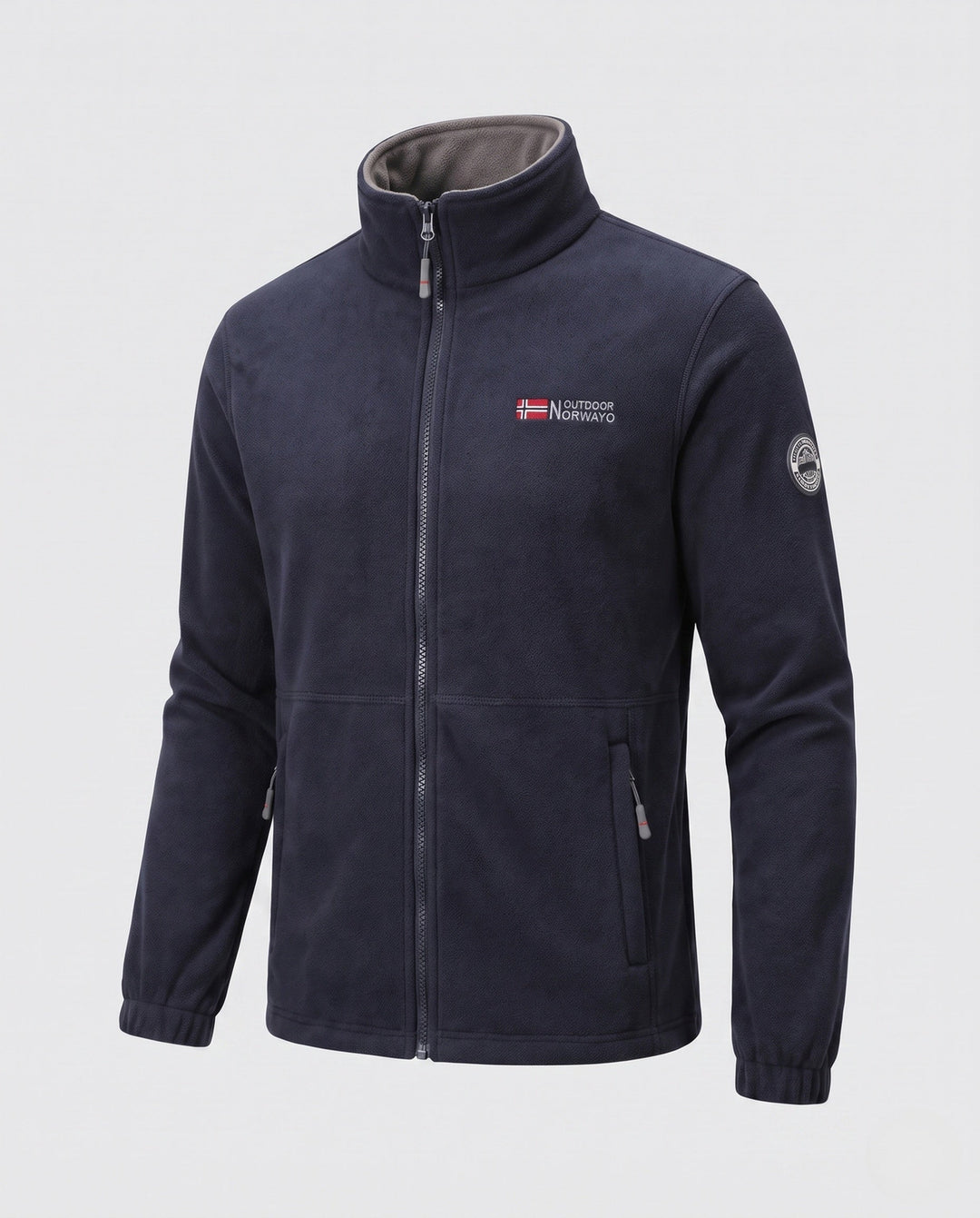 Men's fleece jacket with all-over teddy lining, high collar and zip pockets Hudson & Parker