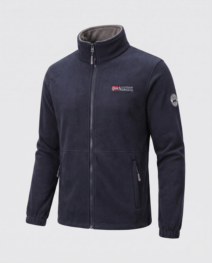 Men's fleece jacket with all-over teddy lining, high collar and zip pockets Hudson & Parker