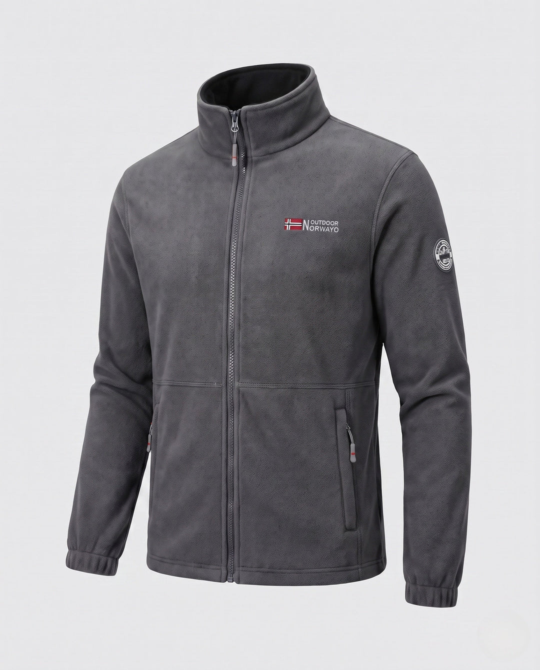 Men's fleece jacket with all-over teddy lining, high collar and zip pockets Hudson & Parker