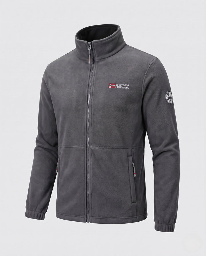 Men's fleece jacket with all-over teddy lining, high collar and zip pockets Hudson & Parker