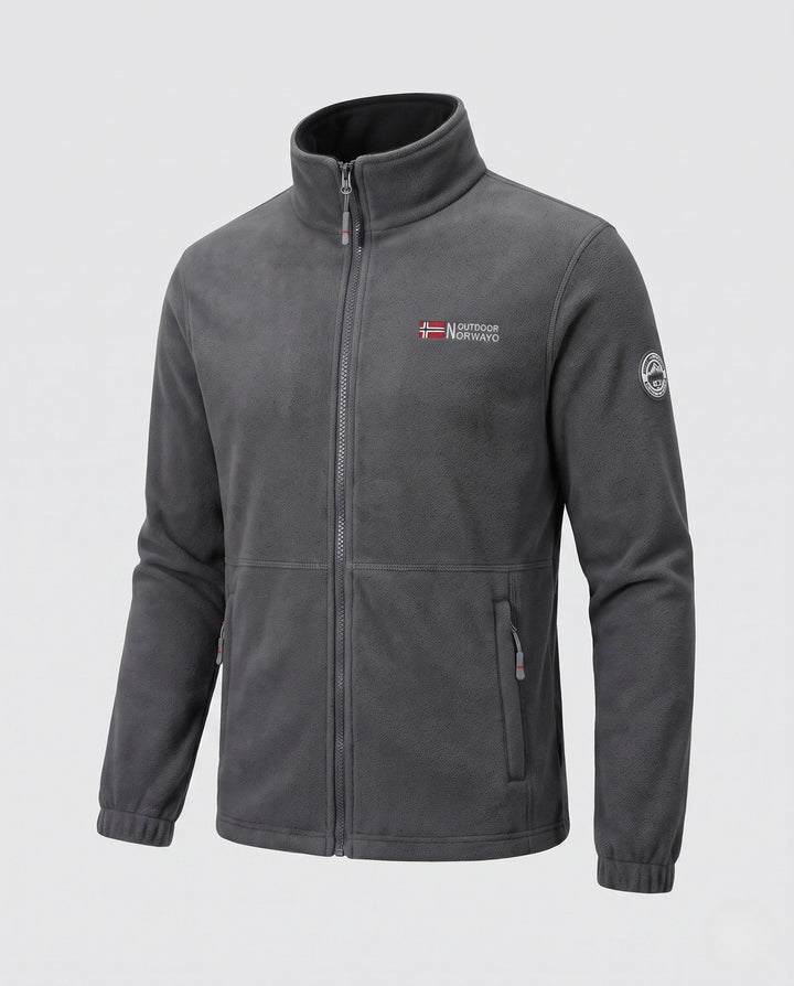 Men's fleece jacket with all-over teddy lining, high collar and zip pockets Hudson & Parker