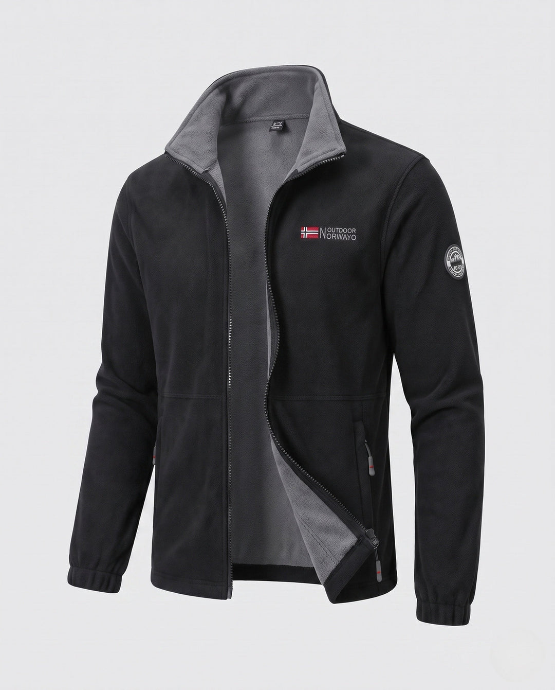 Men's fleece jacket with all-over teddy lining, high collar and zip pockets Hudson & Parker