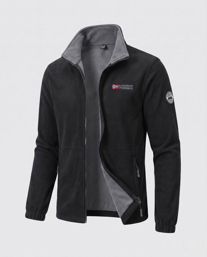 Men's fleece jacket with all-over teddy lining, high collar and zip pockets Hudson & Parker