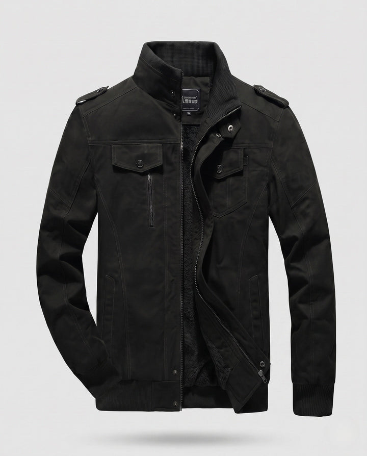 Men's Padded Field Jacket in Pilot Style with Sherpa Lining and Stand-Up Collar Hudson & Parker
