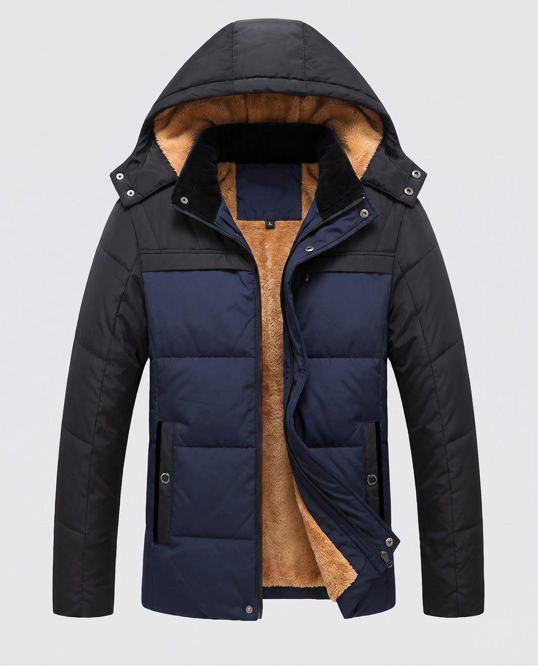 Men's quilted parka with teddy lining and mottled front Hudson & Parker