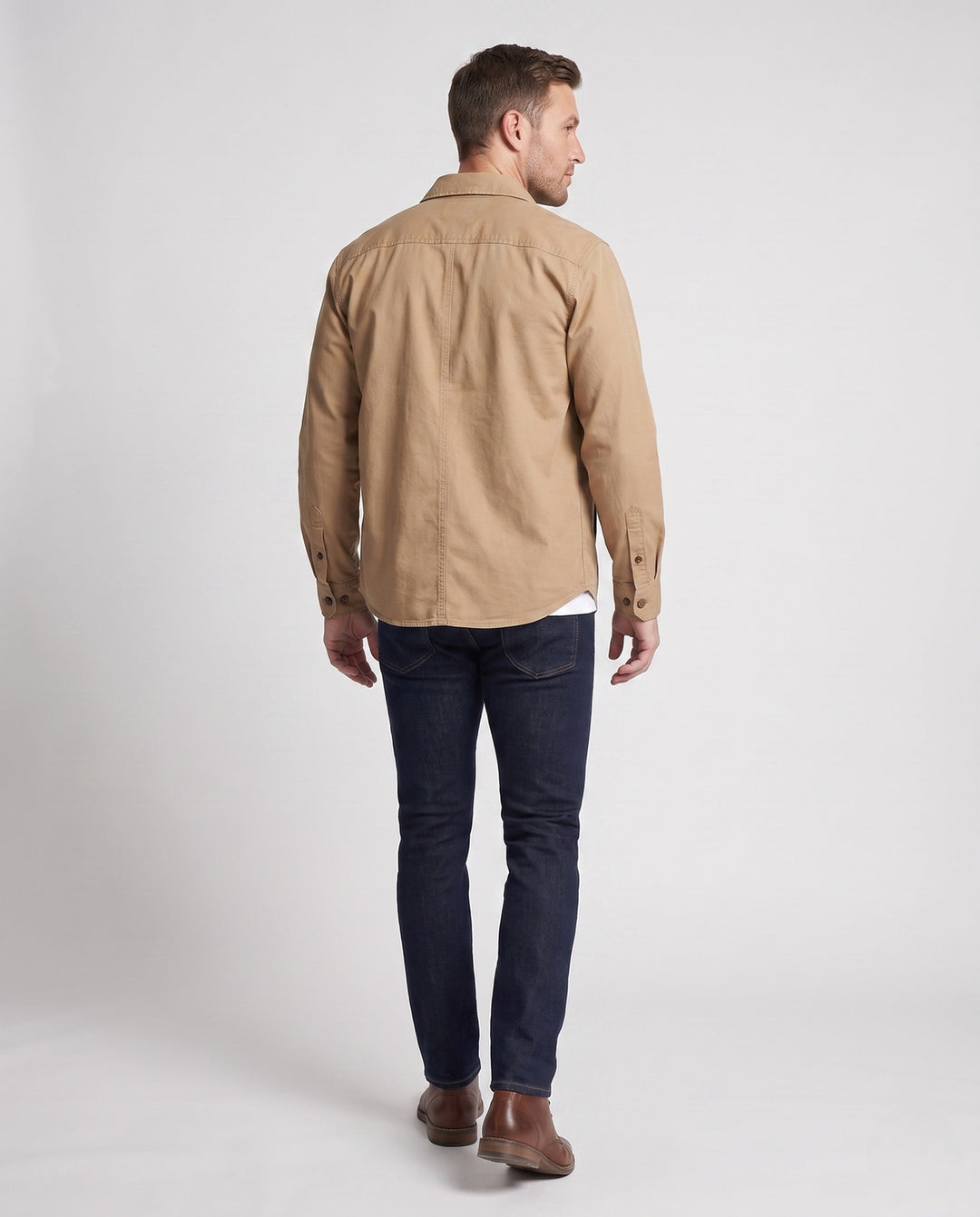 Men's shirt jacket-blouson made of blend with waist seam and light canvas structure Hudson & Parker