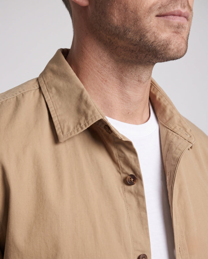 Men's shirt jacket-blouson made of blend with waist seam and light canvas structure Hudson & Parker