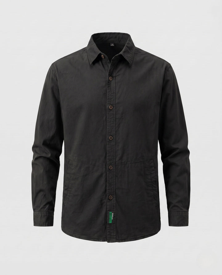 Men's shirt jacket-blouson made of blend with waist seam and light canvas structure Hudson & Parker
