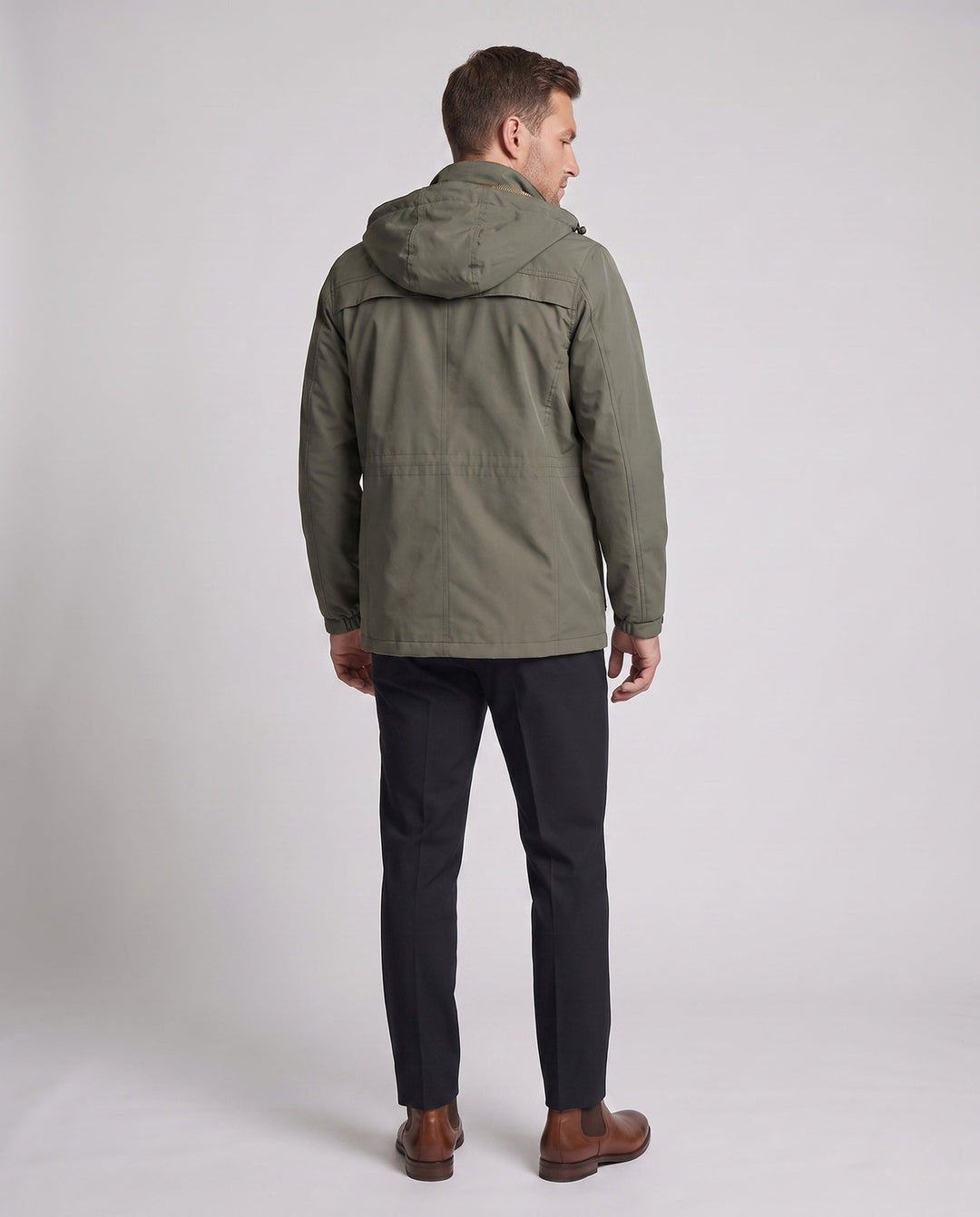Men's Hooded Field Jacket made of water-repellent canvas with breathable mesh inner lining and multifunction pockets Hudson & Parker
