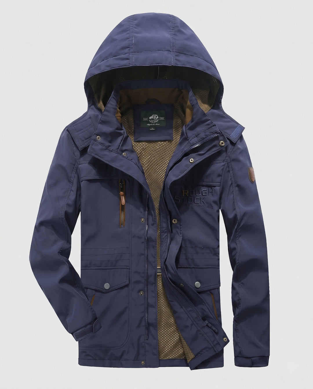 Men's Hooded Field Jacket made of water-repellent canvas with breathable mesh inner lining and multifunction pockets Hudson & Parker