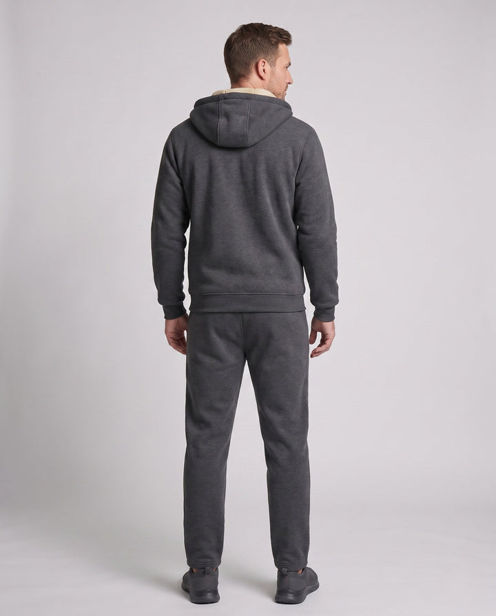 Men's hoodie sweat set with teddy lining, zip pockets and elastic waistband Hudson & Parker