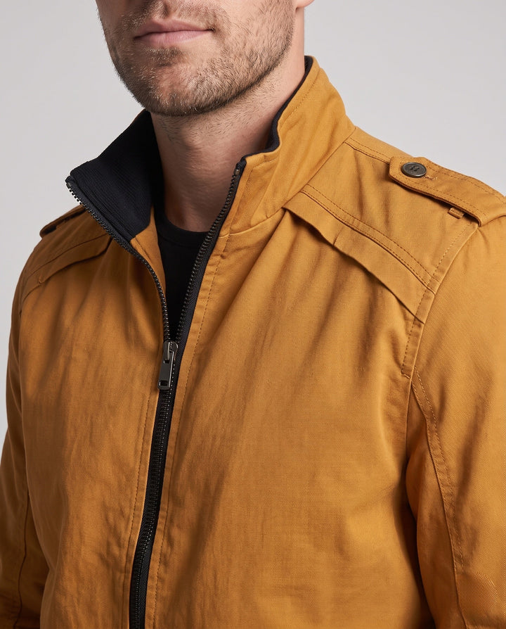 Men's short jacket in aviator look with thermo teddy lining and shoulder piping Hudson & Parker