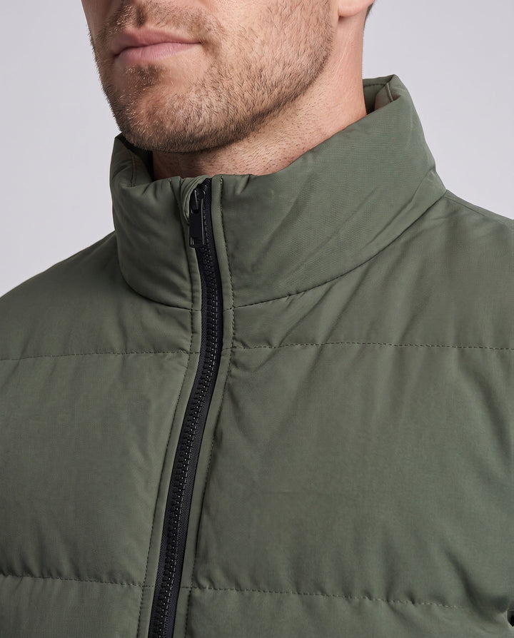 Men's short blouson in quilted puffer look with windproof outer layer and ribbed finishes Hudson & Parker