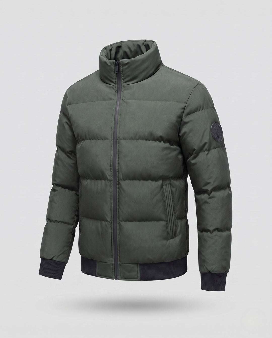 Men's short blouson in quilted puffer look with windproof outer layer and ribbed finishes Hudson & Parker