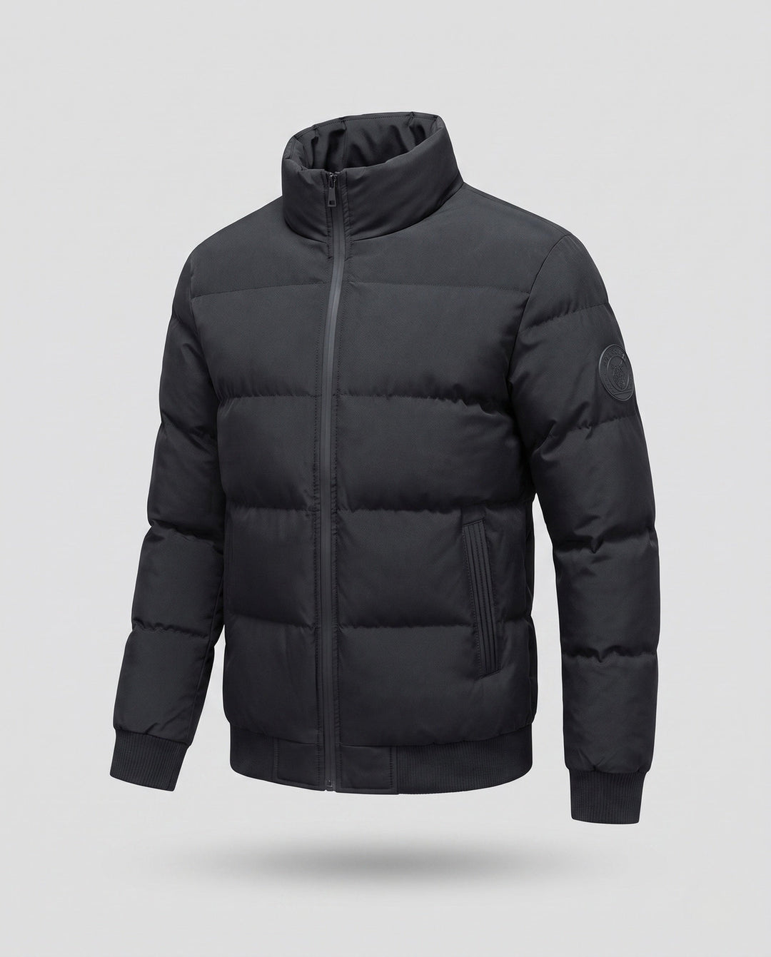 Men's short blouson in quilted puffer look with windproof outer layer and ribbed finishes Hudson & Parker