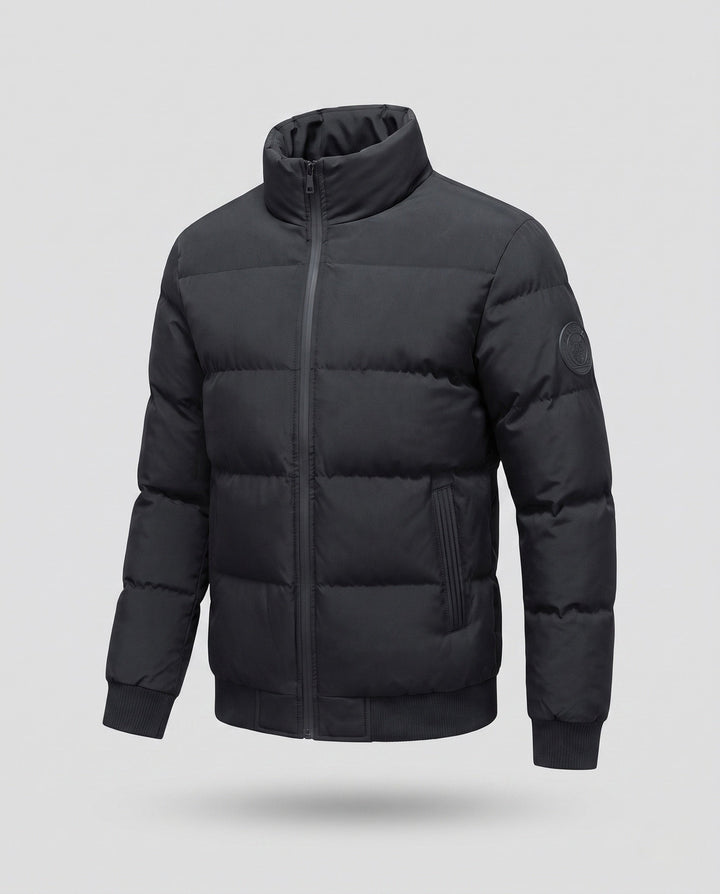 Men's short blouson in quilted puffer look with windproof outer layer and ribbed finishes Hudson & Parker