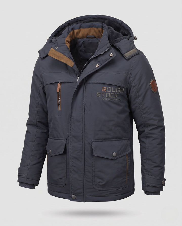 Men's short padded field blouson with quilted thermal lining and flap pockets Hudson & Parker