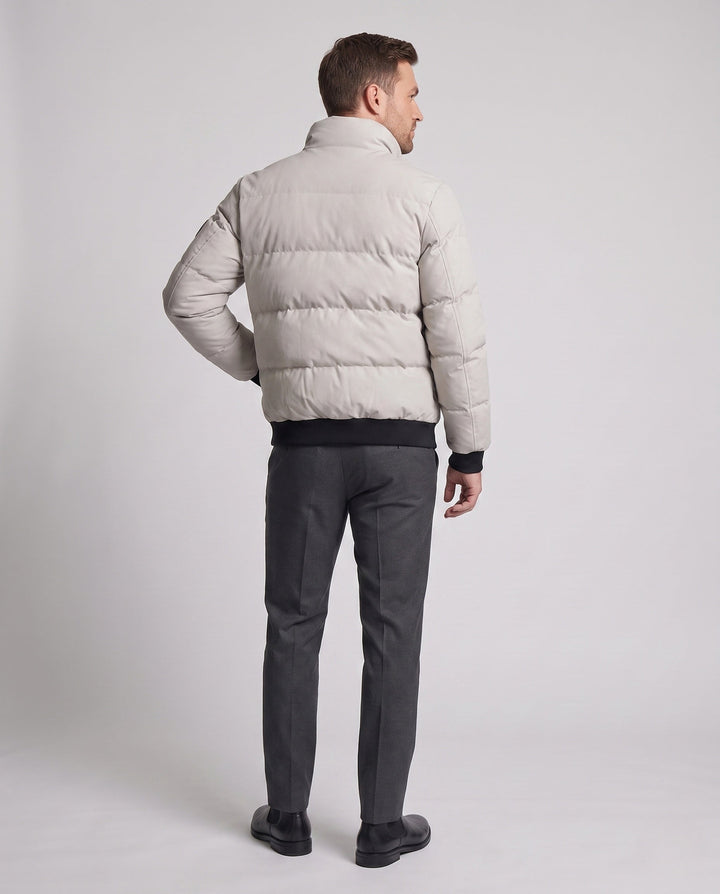 Men's Short Parka Style Puffer Jacket with Windproof Outer Layer and Ribbed Cuffs Hudson & Parker