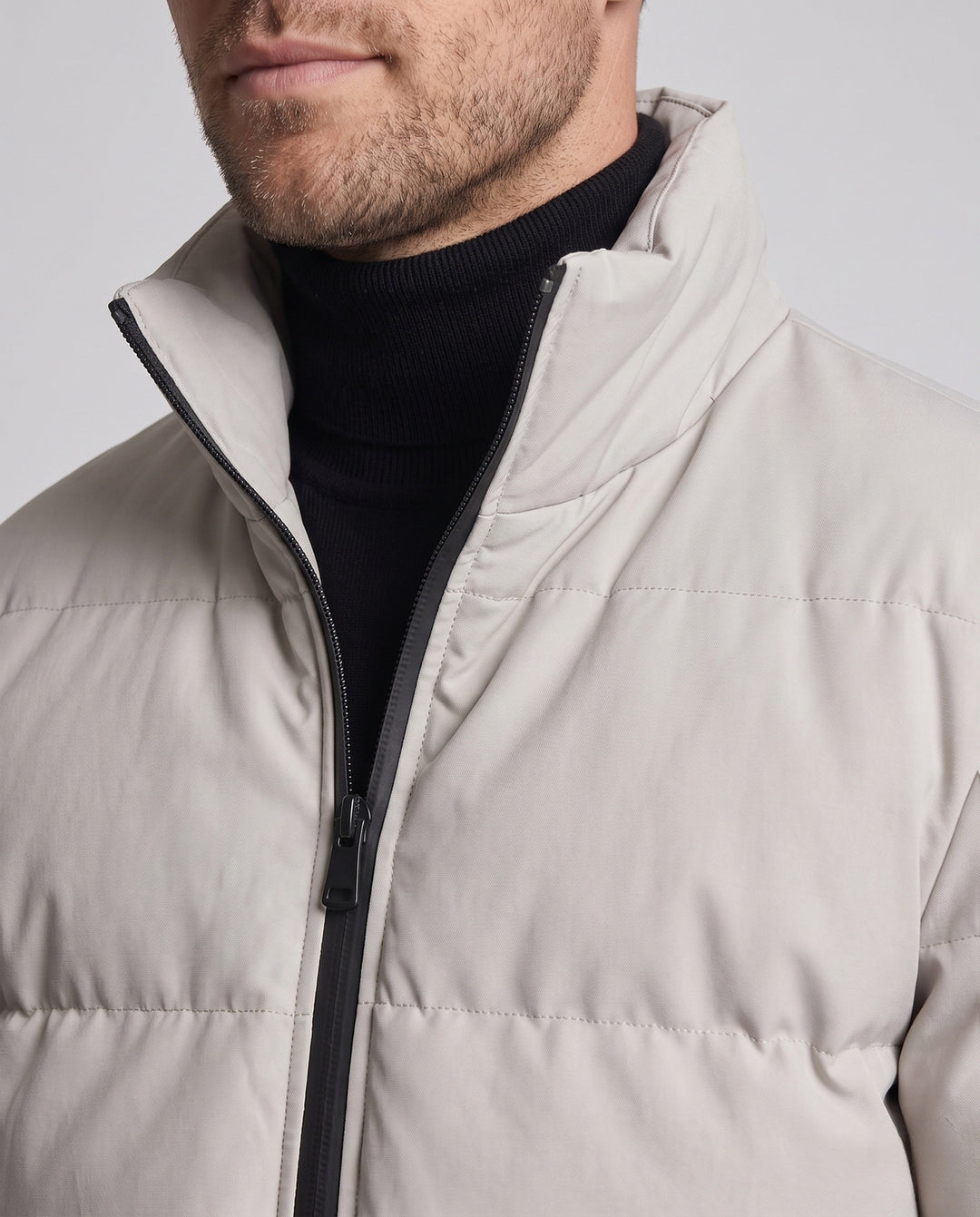 Men's Short Parka Style Puffer Jacket with Windproof Outer Layer and Ribbed Cuffs Hudson & Parker
