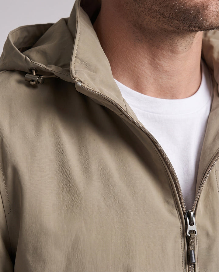 Men's Lightweight Breathable Hooded Outdoor Jacket with Chest Pocket and Concealed Zipper Hudson & Parker