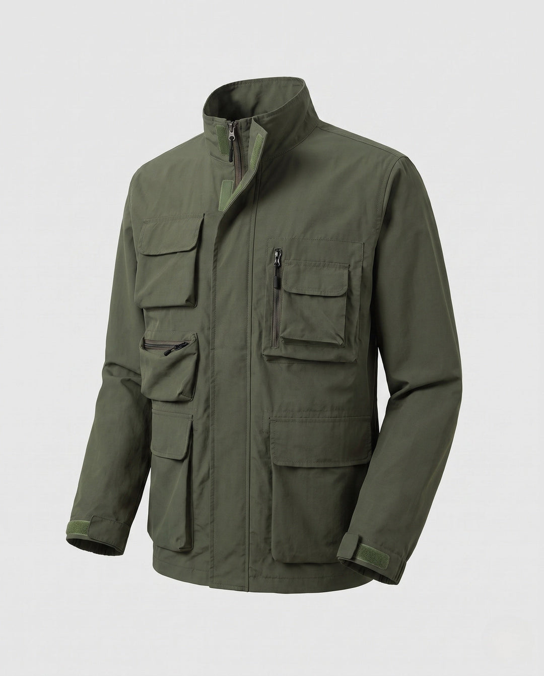 Men's Lightweight Utility Field Jacket with Multifunctional Pockets and Adjustable Hem Hudson & Parker