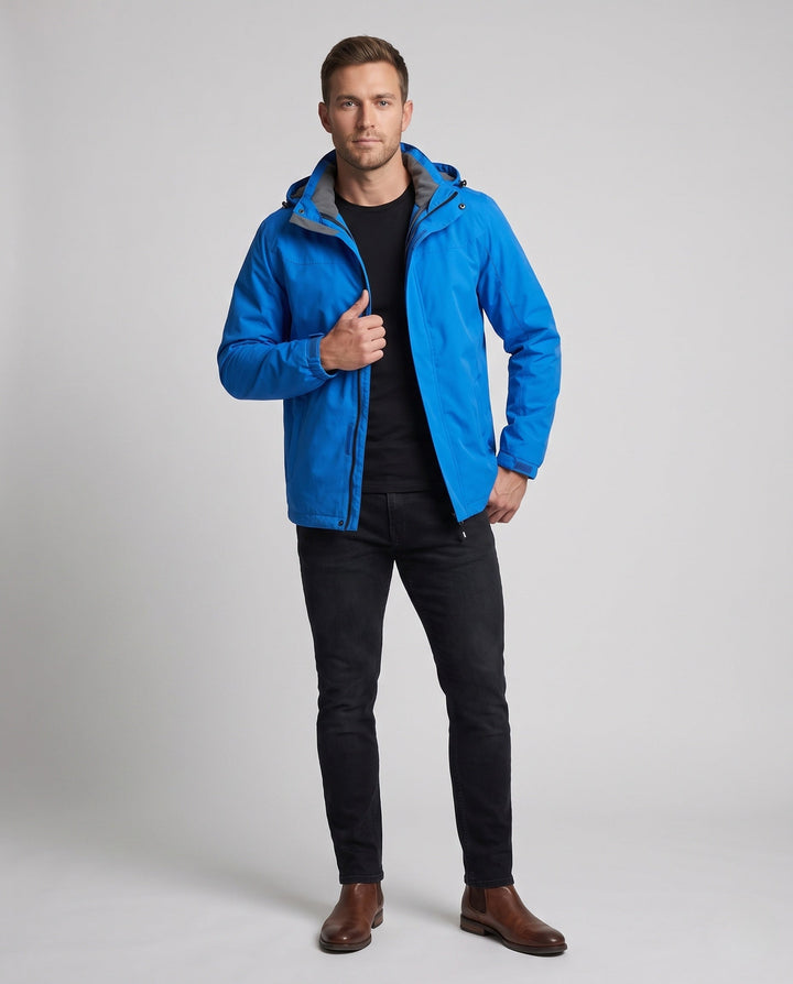 Men's lightweight water-repellent hooded jacket with padded lining and adjustable cuffs Hudson & Parker