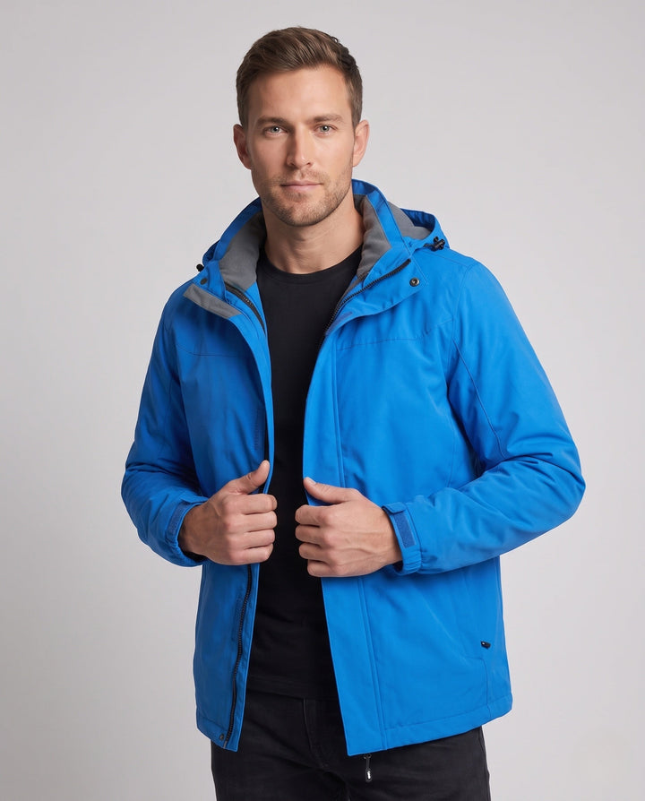 Men's lightweight water-repellent hooded jacket with padded lining and adjustable cuffs Hudson & Parker