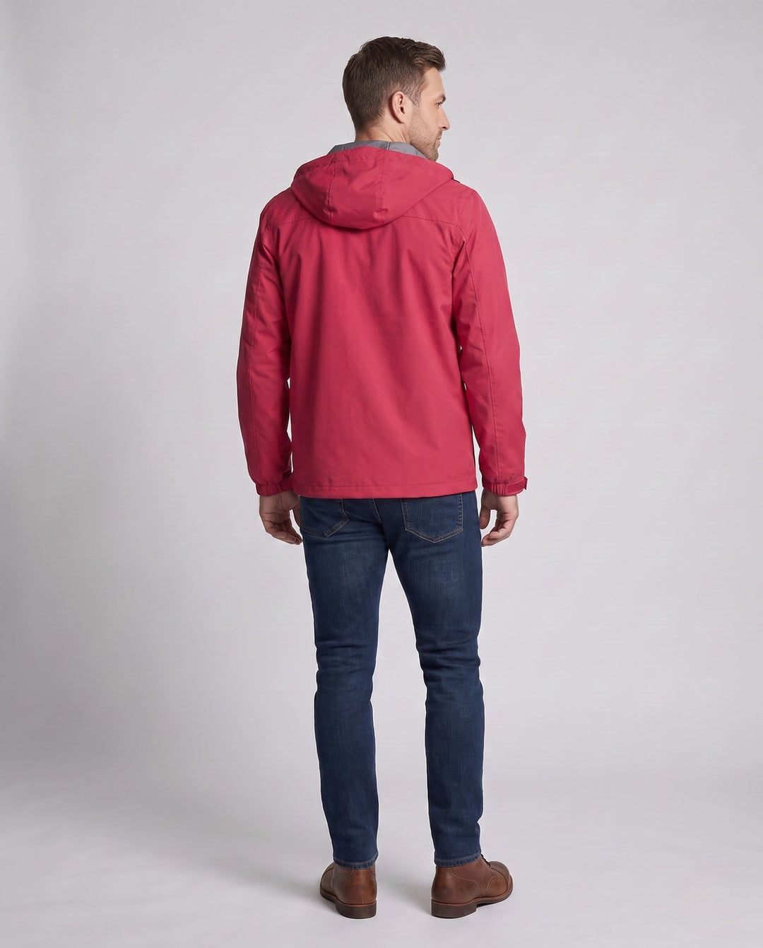 Men's Lightweight Water-Repellent Hooded Jacket with Adjustable Hood and Subtle Thermal Lining Hudson & Parker