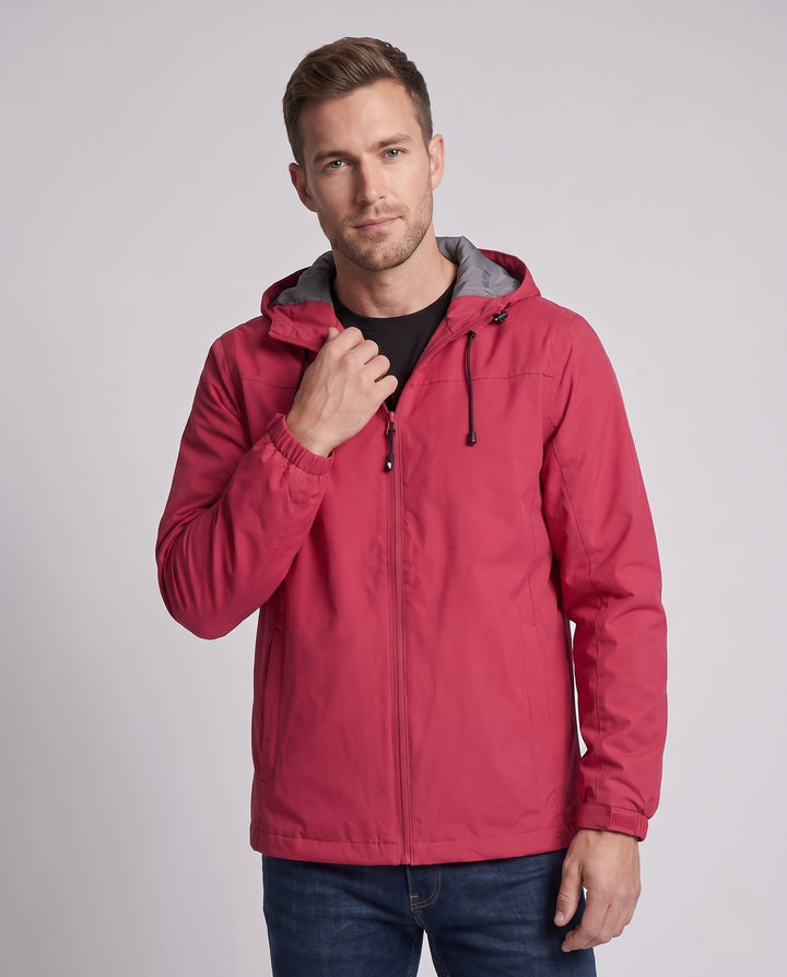 Men's Lightweight Water-Repellent Hooded Jacket with Adjustable Hood and Subtle Thermal Lining Hudson & Parker