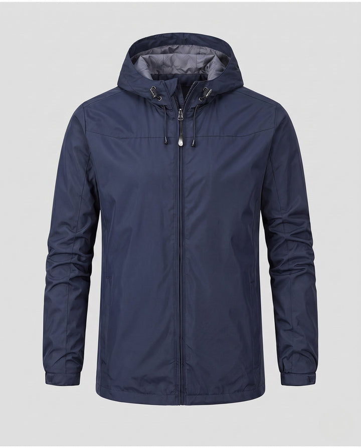 Men's Lightweight Water-Repellent Hooded Jacket with Adjustable Hood and Subtle Thermal Lining Hudson & Parker
