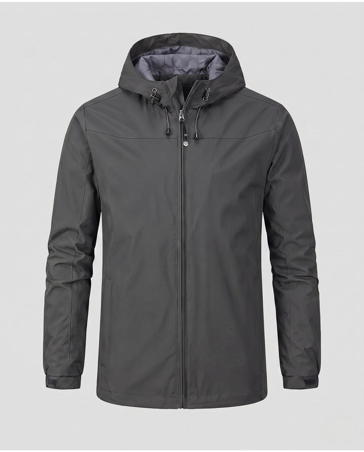 Men's Lightweight Water-Repellent Hooded Jacket with Adjustable Hood and Subtle Thermal Lining Hudson & Parker