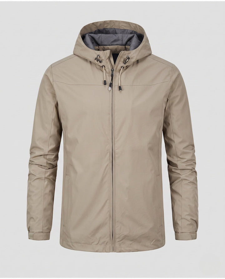 Men's Lightweight Water-Repellent Hooded Jacket with Adjustable Hood and Subtle Thermal Lining Hudson & Parker