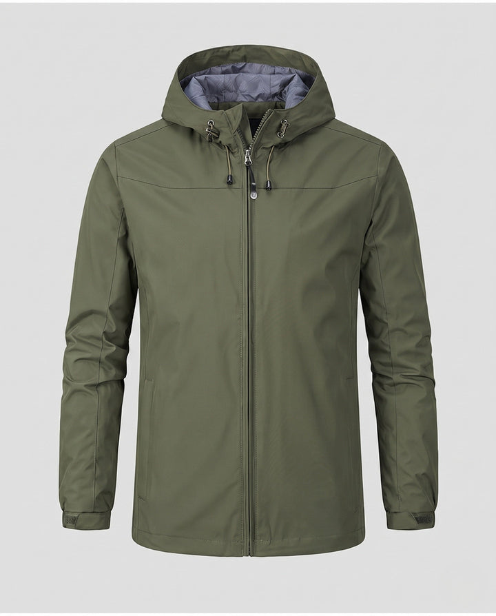 Men's Lightweight Water-Repellent Hooded Jacket with Adjustable Hood and Subtle Thermal Lining Hudson & Parker
